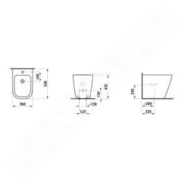 Laufen Meda - Bidet à poser, trou pour robinet, graphite mat H8321117583021