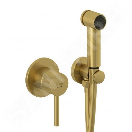 Kludi Bozz - Mitigeur bidet encastré, avec douche, avec corps d’encastrement, or brossé 38998N076