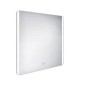 Nimco Miroirs - Miroir avec cadre éclairage LED, 800x700 mm, aluminium ZP 17003V