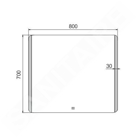 Nimco Miroirs - Miroir avec cadre éclairage LED, 800x700 mm, aluminium ZP 17003V