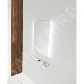 Nimco Miroirs - Miroir avec cadre éclairage LED, 800x700 mm, aluminium ZP 17003V