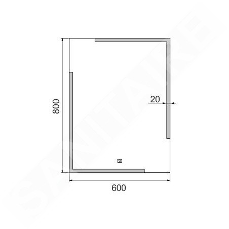Nimco Miroirs - Miroir avec cadre éclairage LED, 600x800 mm, aluminium ZP 14002V