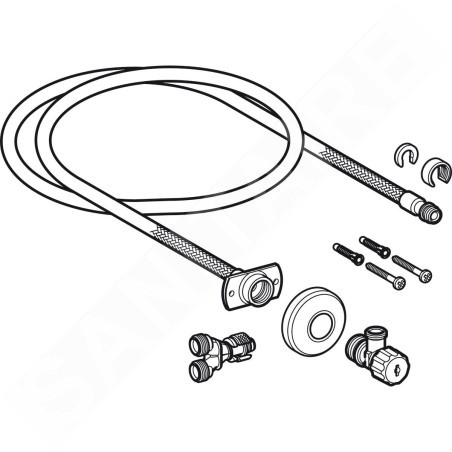 Geberit AquaClean - Kit de raccordement d'eau encastré 12 cm pour sièges de toilettes Tuma 147.035.00.1