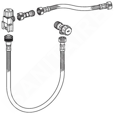 Geberit Monolith - Set alimentation de l'eau en bas, 3/8" et 1/2" 131.013.00.1