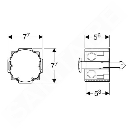 Geberit Accessoires - Kit de chantier avec boîte d'encastrement pour module d’aspiration des mauvaises odeurs DuoFresh