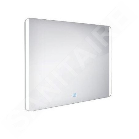 Nimco Miroirs - Miroir dans un cadre avec éclairage LED, 900x700 mm, aluminium ZP 17004V