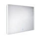Nimco Miroirs - Miroir dans un cadre avec éclairage LED, 900x700 mm, aluminium ZP 17004V Nimco Miroirs - Miroir dans un cadre avec éclairage LED, 900x700 mm, aluminium ZP 17004V