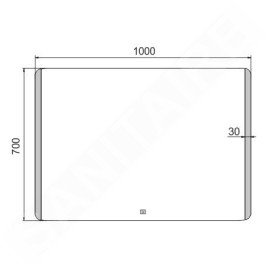 Nimco Miroirs - Miroir dans un cadre avec éclairage LED, 900x700 mm, aluminium ZP 17004V