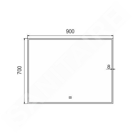 Nimco Miroirs - Miroir dans un cadre avec éclairage LED, 900x700 mm, aluminium ZP 13019V