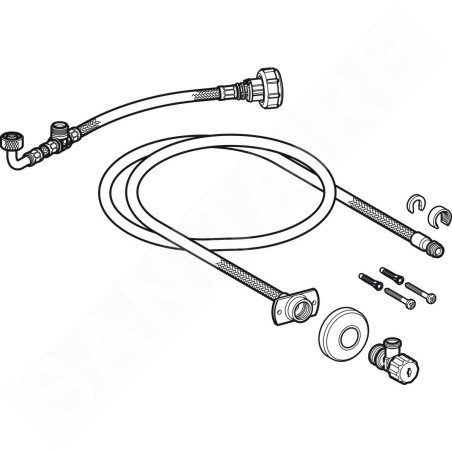 Geberit AquaClean - Kit de raccordement d'eau encastré 12/15 cm pour sièges de toilettes Tuma 147.036.00.1