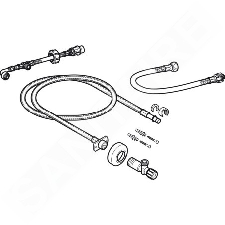 Geberit AquaClean - Kit de raccordement d’eau aux réservoirs encastrés 12/15 cm 240.635.00.1