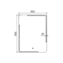 Nimco Miroirs - Miroir avec cadre éclairage LED, 600x800 mm, aluminium ZP 15002V