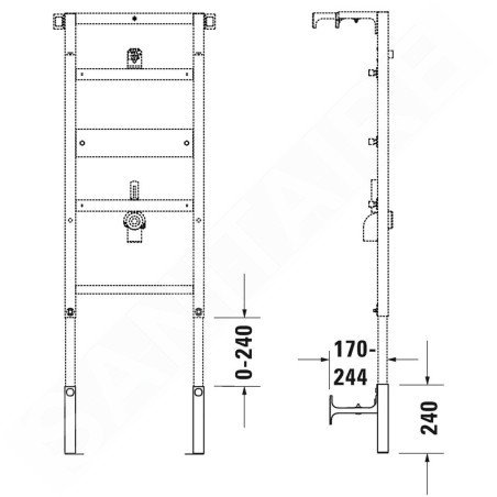 Duravit DuraSystem - Set de rallonge, 240 mm WD6012000000