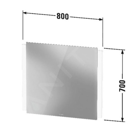 Duravit Ketho.2 - Miroir avec éclairage LED, 700x800x33 mm K27072000000000