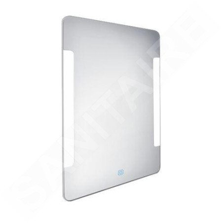 Nimco Miroirs - Miroir avec cadre éclairage LED, 600x800 mm, aluminium ZP 18002V