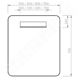 Ravak Strip - Miroir avec éclairage LED, 506x706 mm, noir X000001569