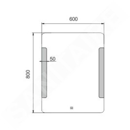 Nimco Miroirs - Miroir avec cadre éclairage LED, 600x800 mm, aluminium ZP 18002V