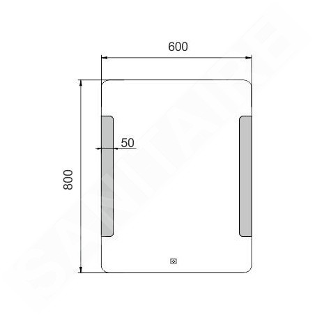Nimco Miroirs - Miroir avec cadre éclairage LED, 600x800 mm, aluminium ZP 18002V