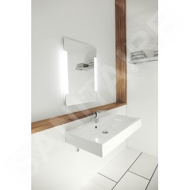 Nimco Miroirs - Miroir avec cadre éclairage LED, 600x800 mm, aluminium ZP 18002V