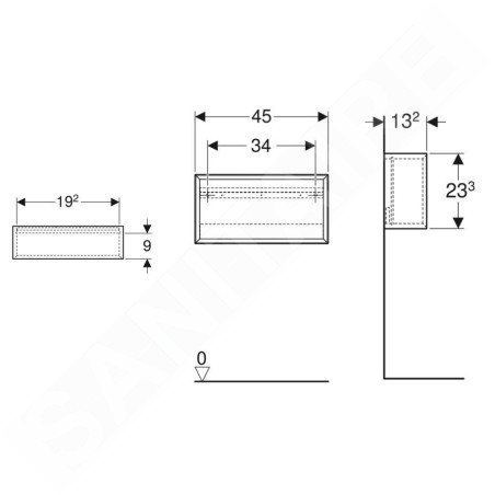 Geberit iCon - Armoire 45x23x13 cm, ouverte, lave 502.322.JK.1