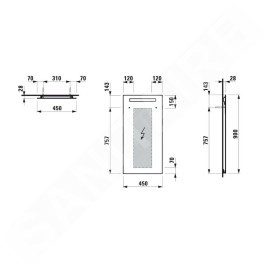 Laufen Lani - Miroir avec éclairage LED, 45x90 cm H4038501121441