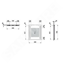 Laufen Lani - Miroir avec éclairage LED, 60x70 cm H4038521121441