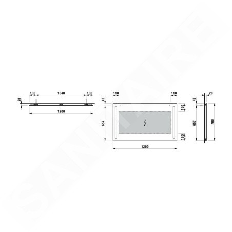 Laufen Lani - Miroir avec éclairage LED, 120x70 cm H4038561121441
