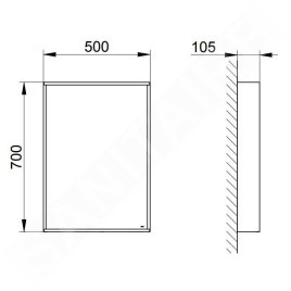 Keuco Plan - Miroir en cadre, 70x50 cm, aluminium 07895171500