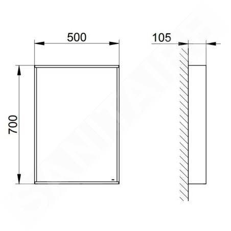 Keuco Plan - Miroir en cadre, 70x50 cm, aluminium 07895171500
