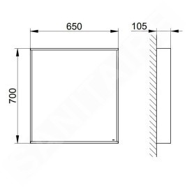 Keuco Plan - Miroir en cadre, 70x65 cm, aluminium 07895172000