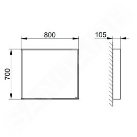 Keuco Plan - Miroir en cadre, 70x80 cm, aluminium 07895172500
