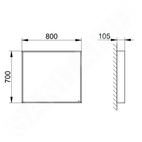 Keuco Plan - Miroir en cadre, 70x80 cm, aluminium 07895172500