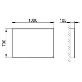 Keuco Plan - Miroir en cadre, 100x70 cm, aluminium 07895173000