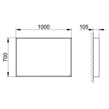 Keuco Plan - Miroir en cadre, 100x70 cm, aluminium 07895173000