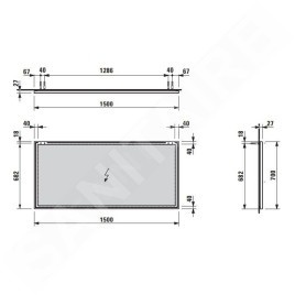 Laufen Frame - Miroir avec cadre, 150x70 cm, noir mat H4474099004501