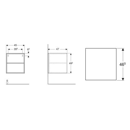 Geberit ONE - Armoire latérale 450x492x470 mm, ouverte, lave 505.079.00.3