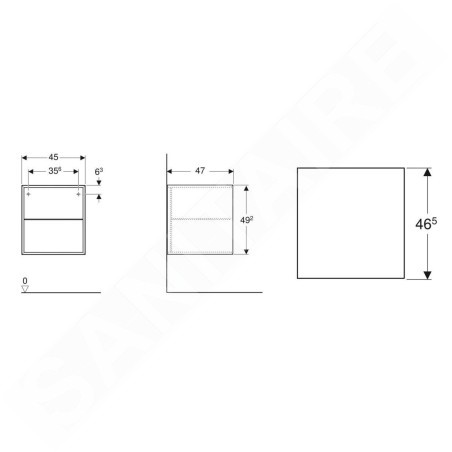 Geberit ONE - Armoire latérale, 450x492x470 mm, ouverte, chêne 505.079.00.5