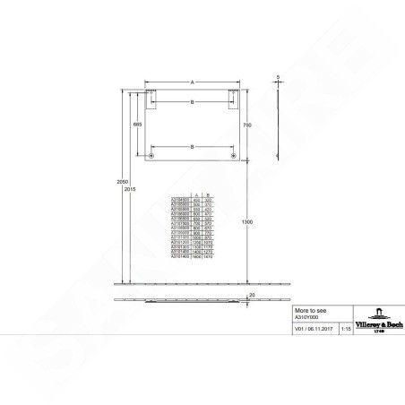 Villeroy & Boch More to See - Miroir 130x75 cm A3101300