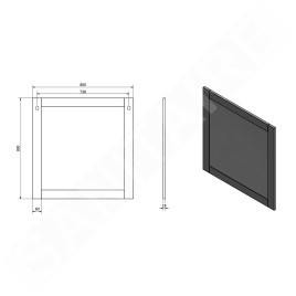 Aqualine Favolo - Miroir 800x800 mm, blanc mat FV080