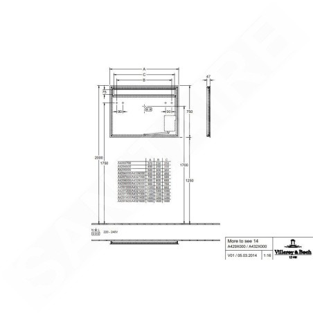 Villeroy & Boch More To See 14 - Miroir avec éclairage LED, 60x75 cm A4296000