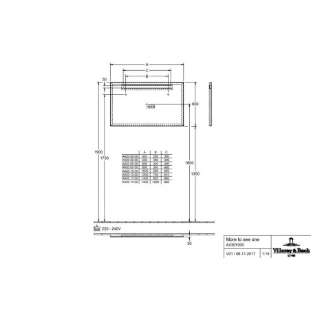 Villeroy & Boch More To See One - Miroir avec éclairage LED, 60x60 cm A430A600