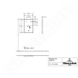 Villeroy & Boch Subway 3.0 - Miroir avec cadre et éclairage LED, 50x75 mm, capteur tactile A4635000