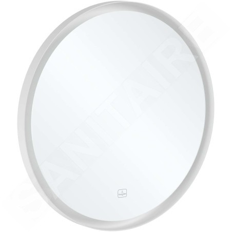 Villeroy & Boch Subway 3.0 - Miroir avec cadre et éclairage LED, diamètre 71 cm, capteur tactile A4647100