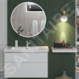 Villeroy & Boch Subway 3.0 - Miroir avec cadre et éclairage LED, diamètre 71 cm, capteur tactile A4647100