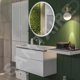 Villeroy & Boch Subway 3.0 - Miroir avec cadre et éclairage LED, diamètre 71 cm, capteur tactile A4647100