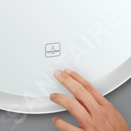 Villeroy & Boch Subway 3.0 - Miroir avec cadre et éclairage LED, diamètre 91 cm, capteur tactile A4649100