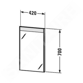Duravit Brioso - Miroir avec éclairage LED 700x420x45 mm, blanc brillant BR7000022220000