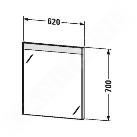 Duravit Brioso - Miroir avec éclairage LED 700x620x45 mm, blanc brillant BR7001022220000