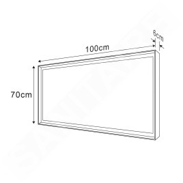 Sapho Sort LED - Mirroir avec éclairage LED, 1000x700 mm, noir mat ST100
