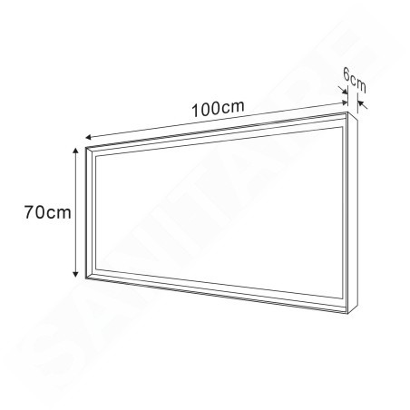 Sapho Sort LED - Mirroir avec éclairage LED, 1000x700 mm, noir mat ST100